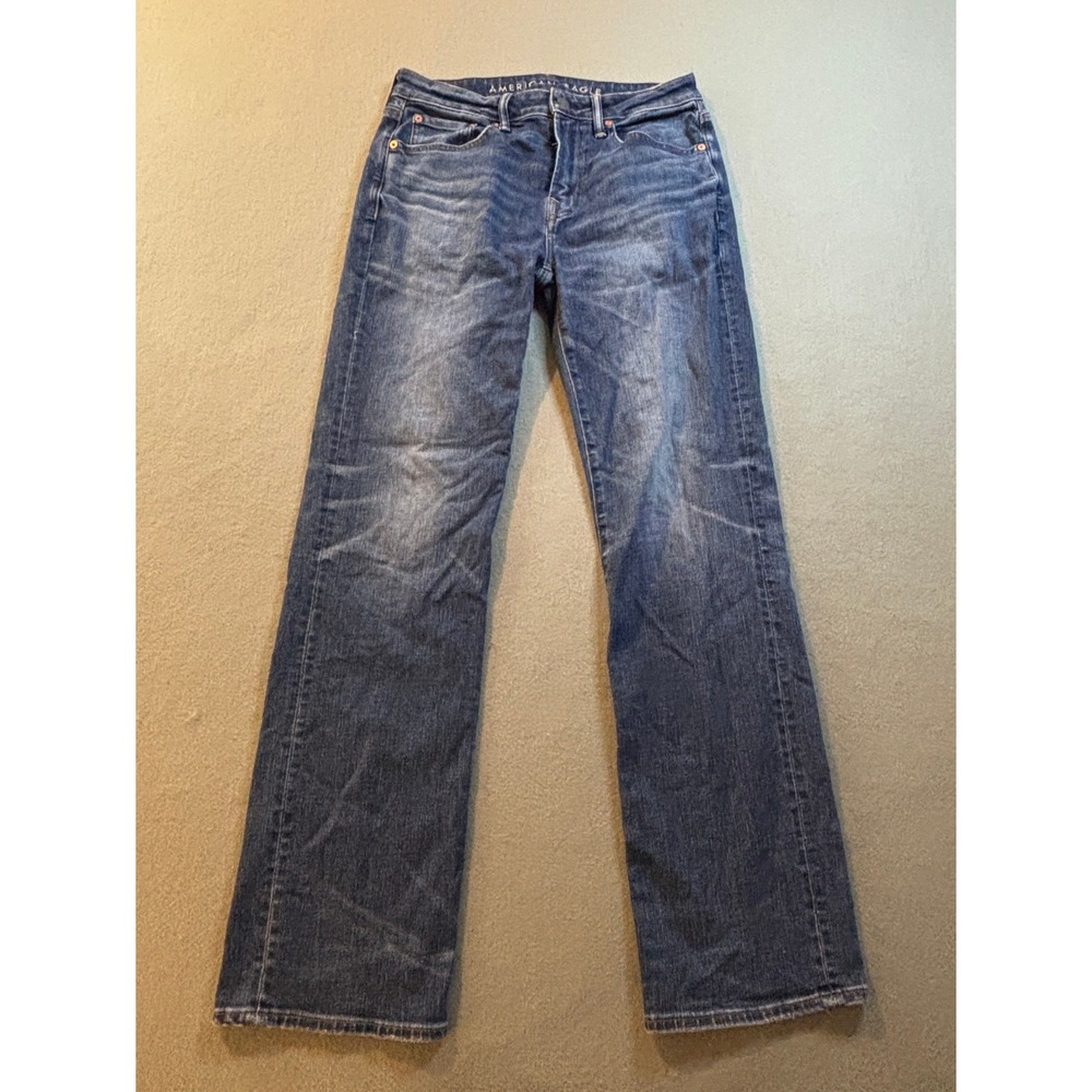 American Eagle Airflex+ Original Bootcut Jeans Mens 32x34 Blue Denim Distressed